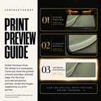 Sage Fold print preview guide comparing styled presentation, close-up and print reference.
