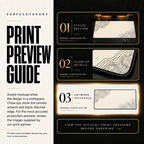 Minimal Porcelain Ink print preview guide comparing styled presentation, close-up and print reference.