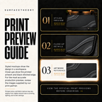 Graphite Relief print preview guide comparing styled presentation, close-up and artwork reference.