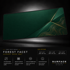 Forest Facet desk mat floating against a dark studio background.