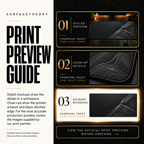Charcoal Facet print preview guide comparing styled presentation, close-up and artwork reference.
