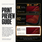 Burgundy Facet print preview guide comparing styled presentation, close-up and artwork reference.