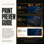 Navy Facet print preview guide comparing styled presentation, close-up and artwork reference.