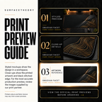 Obsidian Facet print preview guide comparing styled presentation, close-up and artwork reference.
