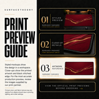 Burgundy Radiance print preview guide comparing styled presentation, close-up and artwork reference.