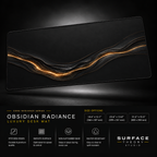 Obsidian Radiance desk mat floating against a dark studio background.