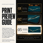 Teal Radiance print preview guide comparing styled presentation, close-up and artwork reference.