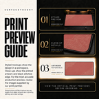 Minimal Rose Clay print preview guide comparing styled presentation, close-up and artwork reference.