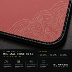 Close-up of Minimal Rose Clay printed artwork and black stitched corner.