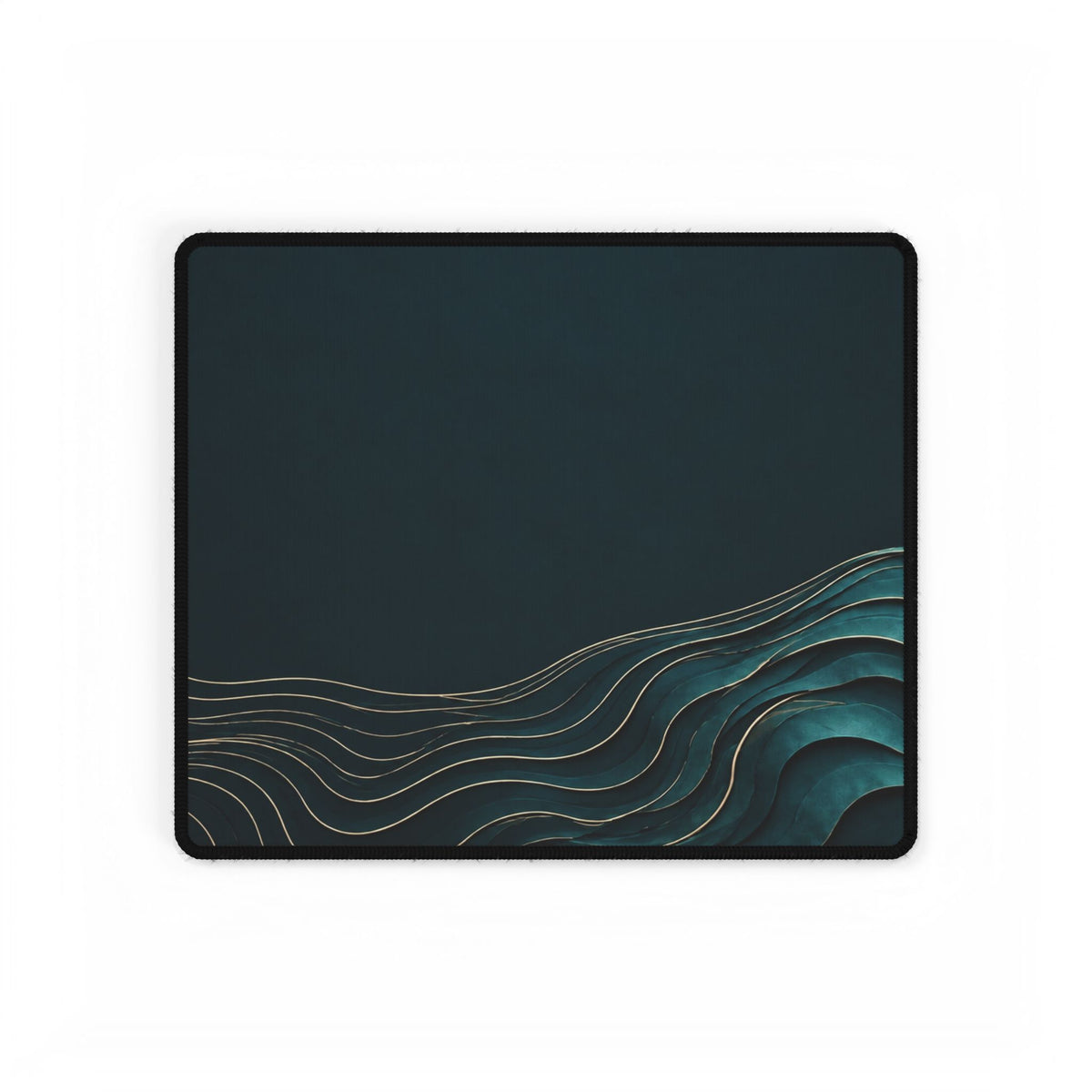 Printify preview: Teal Evolution desk mat, 14.4 × 12.1 inches, flat on a white background.