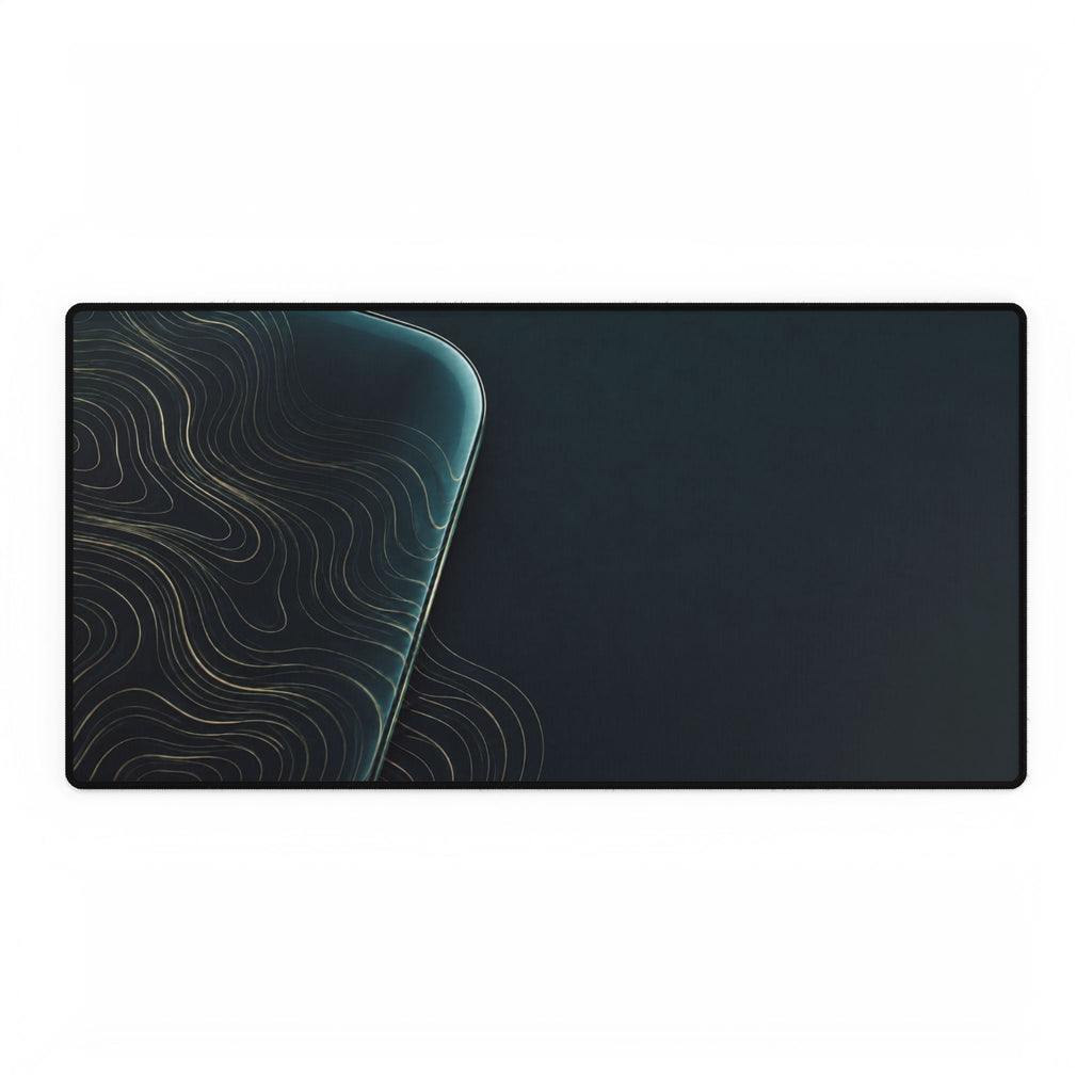 Printify preview: Teal Optic desk mat, 31.5 × 15.5 inches, flat on a white background.