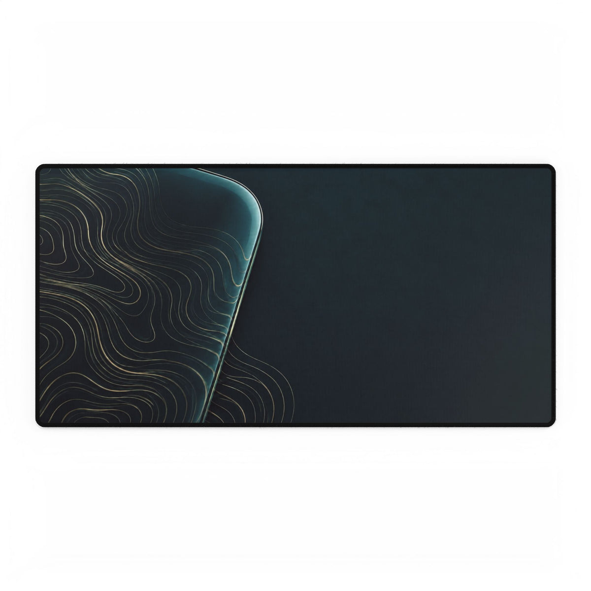 Printify preview: Teal Optic desk mat, 31.5 × 15.5 inches, flat on a white background.