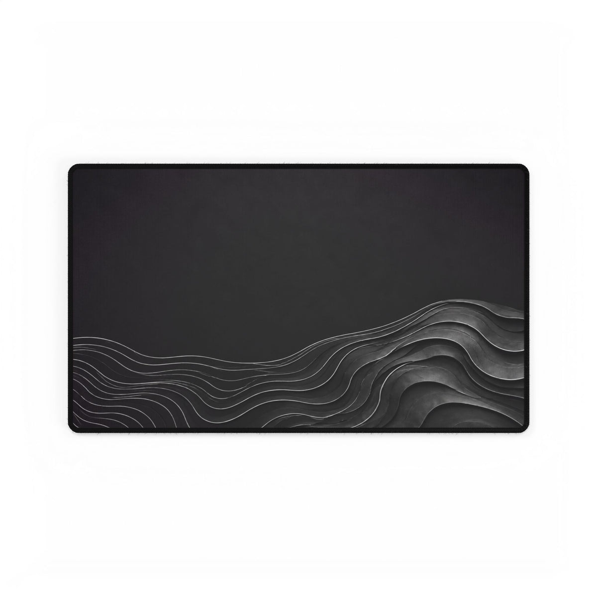Printify preview: Charcoal Evolution desk mat, 23.6 × 13.8 inches, flat on a white background.