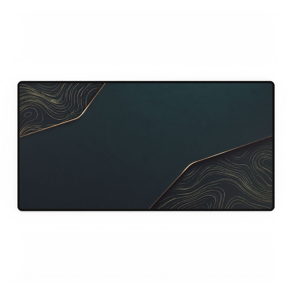 Printify preview: Teal Cutaway desk mat, 31.5 × 15.5 inches, flat on a white background.