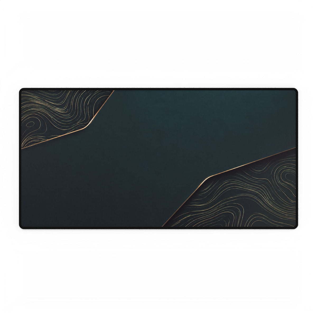 Printify preview: Teal Cutaway desk mat, 31.5 × 15.5 inches, flat on a white background.