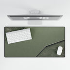 Printify preview: overhead view of Sage Cutaway, 31.5 × 15.5 inches, with keyboard and mouse.