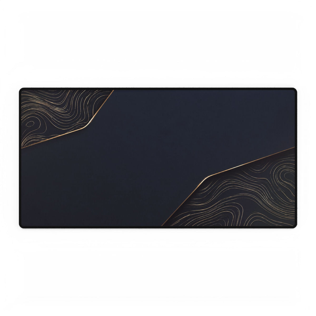 Printify preview: Navy Cutaway desk mat, 31.5 × 15.5 inches, flat on a white background.
