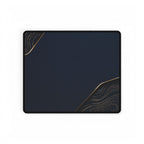 Printify preview: Navy Cutaway desk mat, 14.4 × 12.1 inches, flat on a white background.