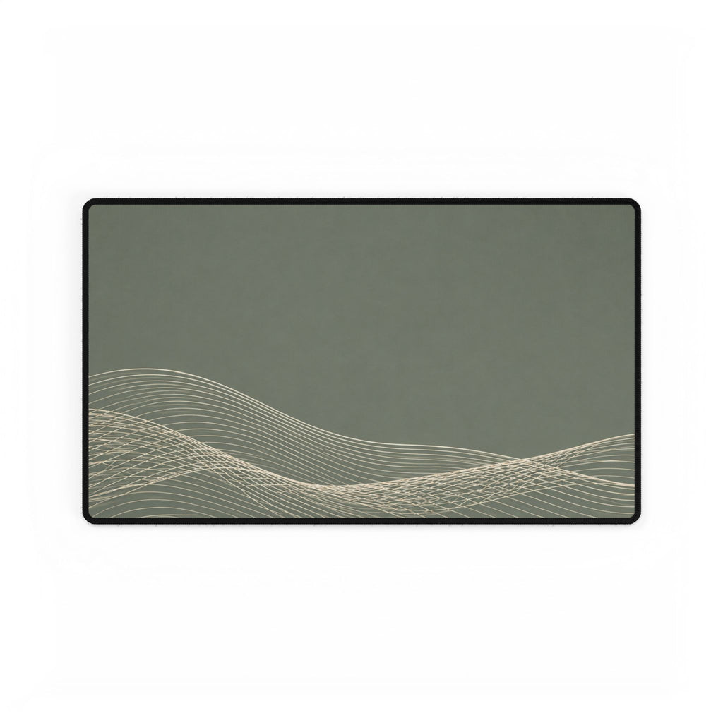 Printify preview: Sage Interference desk mat, 23.6 × 13.8 inches, flat on a white background.