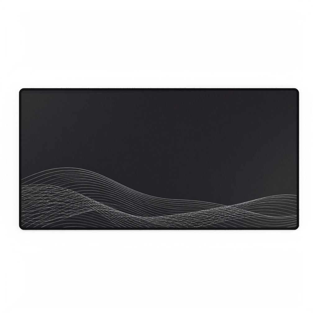Printify preview: Charcoal Interference desk mat, 31.5 × 15.5 inches, flat on a white background.