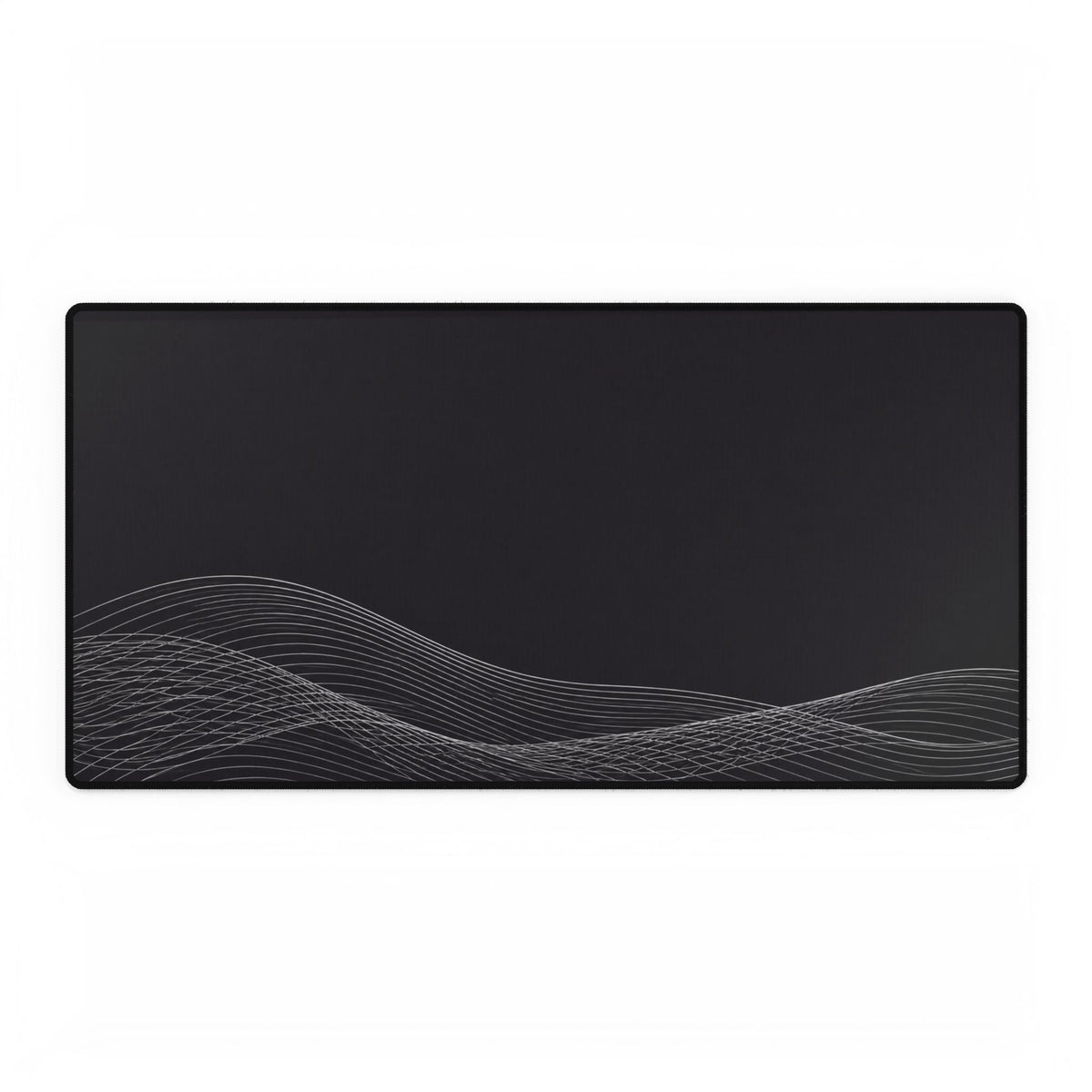 Printify preview: Charcoal Interference desk mat, 31.5 × 15.5 inches, flat on a white background.
