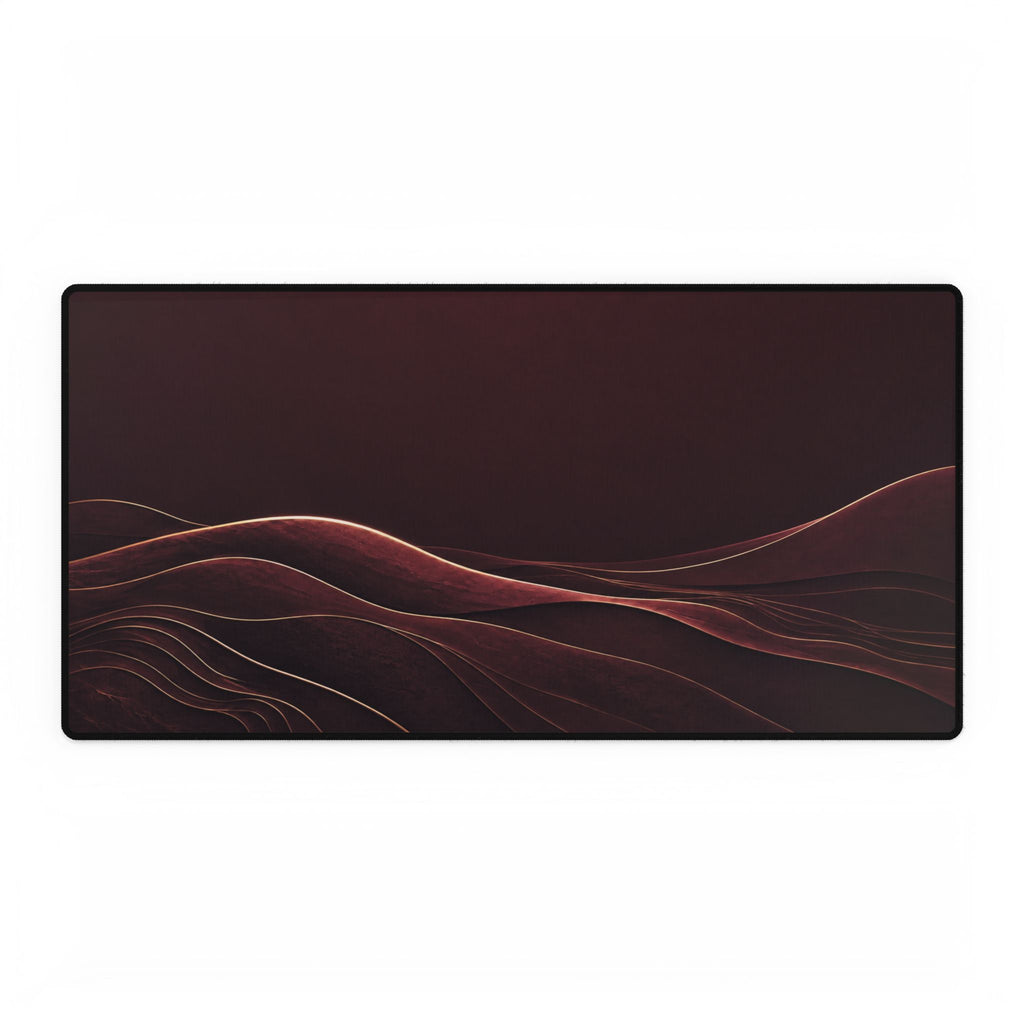 Printify preview: Burgundy Horizon desk mat, 31.5 × 15.5 inches, flat on a white background.