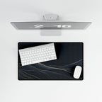 Printify preview: overhead view of Navy Horizon, 23.6 × 13.8 inches, with keyboard and mouse.