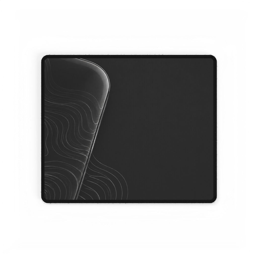 Printify preview: Graphite Optic desk mat, 14.4 × 12.1 inches, flat on a white background.