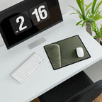 Printify preview: Sage Optic, 14.4 × 12.1 inches, with a mouse beside a keyboard, viewed at an angle.