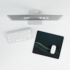 Printify preview: overhead view of Teal Horizon, 14.4 × 12.1 inches, with a mouse beside a keyboard.