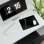 Printify preview: Obsidian Optic, 14.4 × 12.1 inches, with a mouse beside a keyboard, viewed at an angle.
