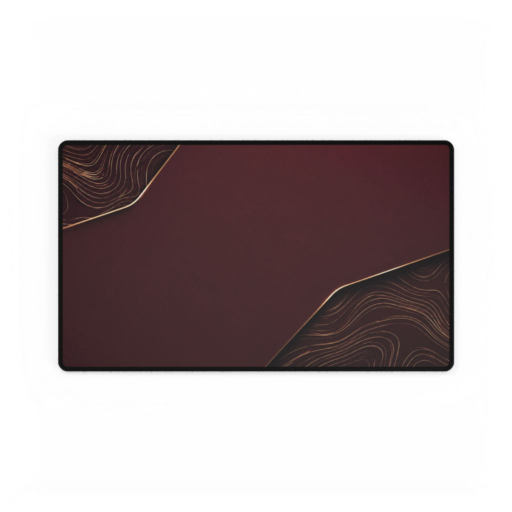 Printify preview: Burgundy Cutaway desk mat, 23.6 × 13.8 inches, flat on a white background.