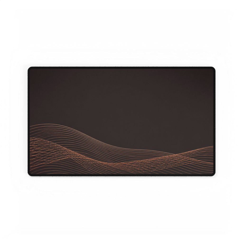 Printify preview: Espresso Interference desk mat, 23.6 × 13.8 inches, flat on a white background.