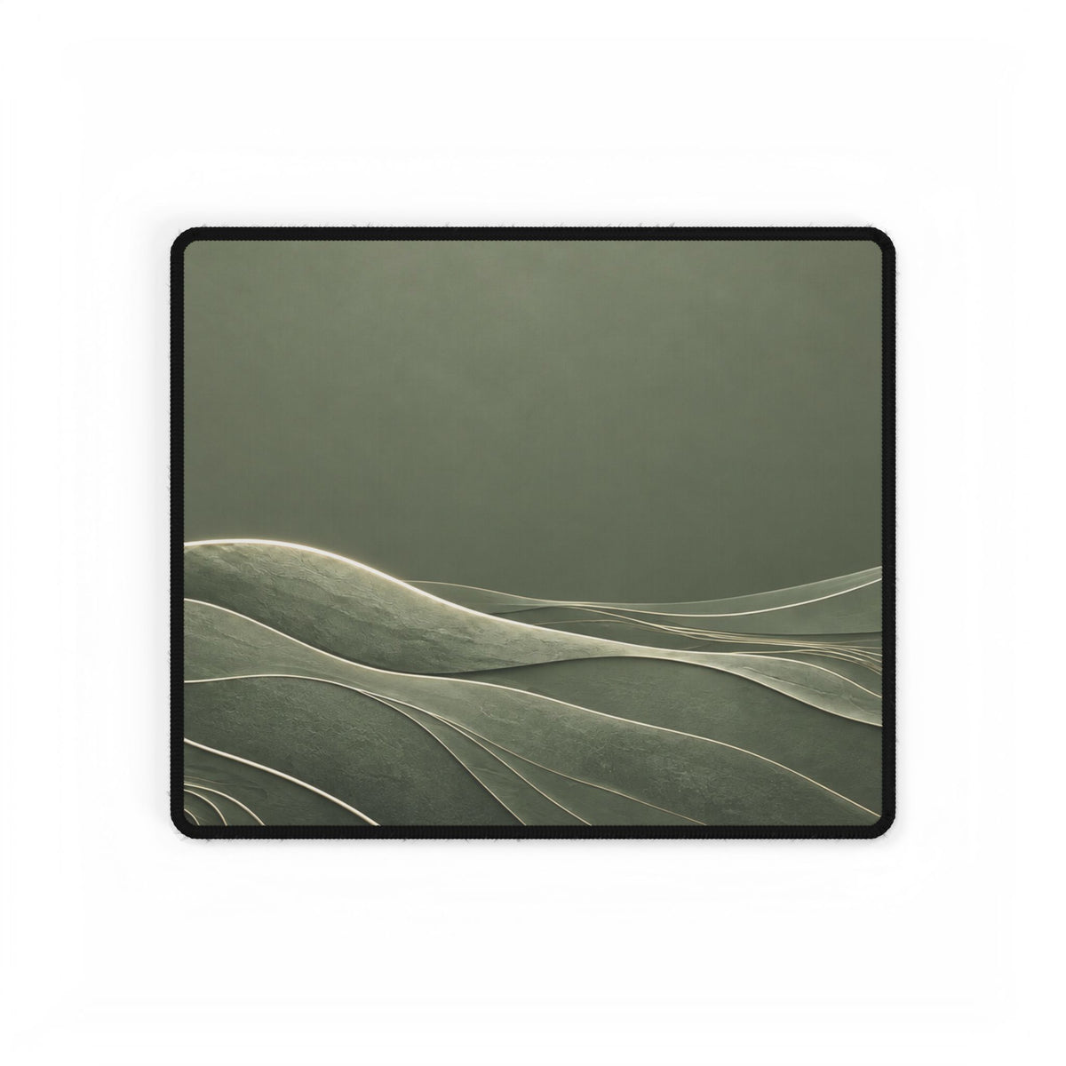 Printify preview: Sage Horizon desk mat, 14.4 × 12.1 inches, flat on a white background.