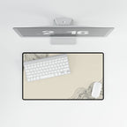 Printify preview: Minimal Porcelain Ink, 23.6 × 13.8 inches, overhead desk view with keyboard and mouse.