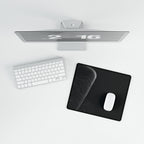 Printify preview: overhead view of Graphite Optic, 14.4 × 12.1 inches, with a mouse beside a keyboard.