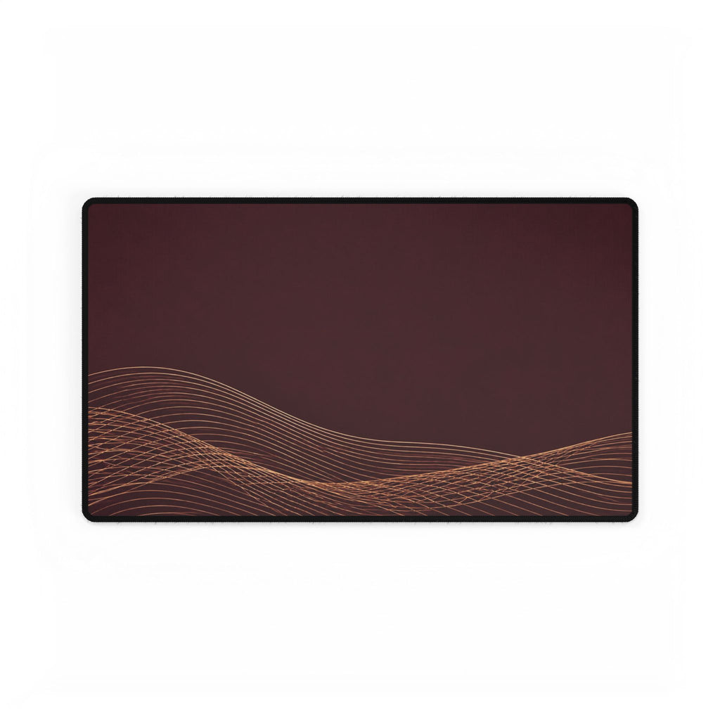 Printify preview: Burgundy Interference desk mat, 23.6 × 13.8 inches, flat on a white background.