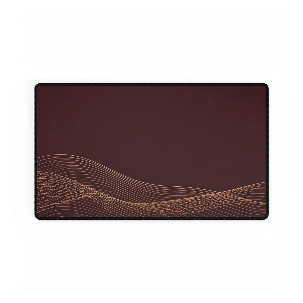 Printify preview: Burgundy Interference desk mat, 23.6 × 13.8 inches, flat on a white background.