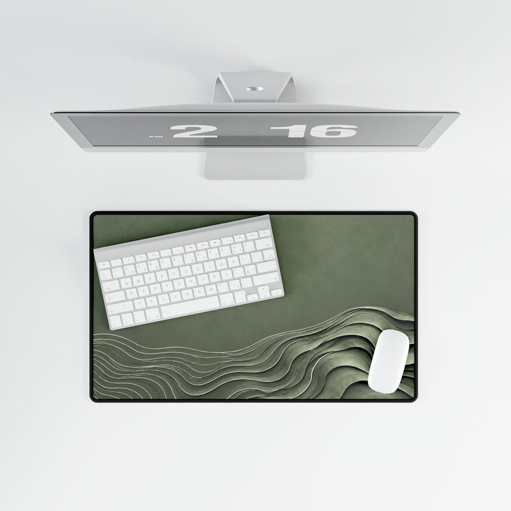 Printify preview: overhead view of Sage Evolution, 23.6 × 13.8 inches, with keyboard and mouse.