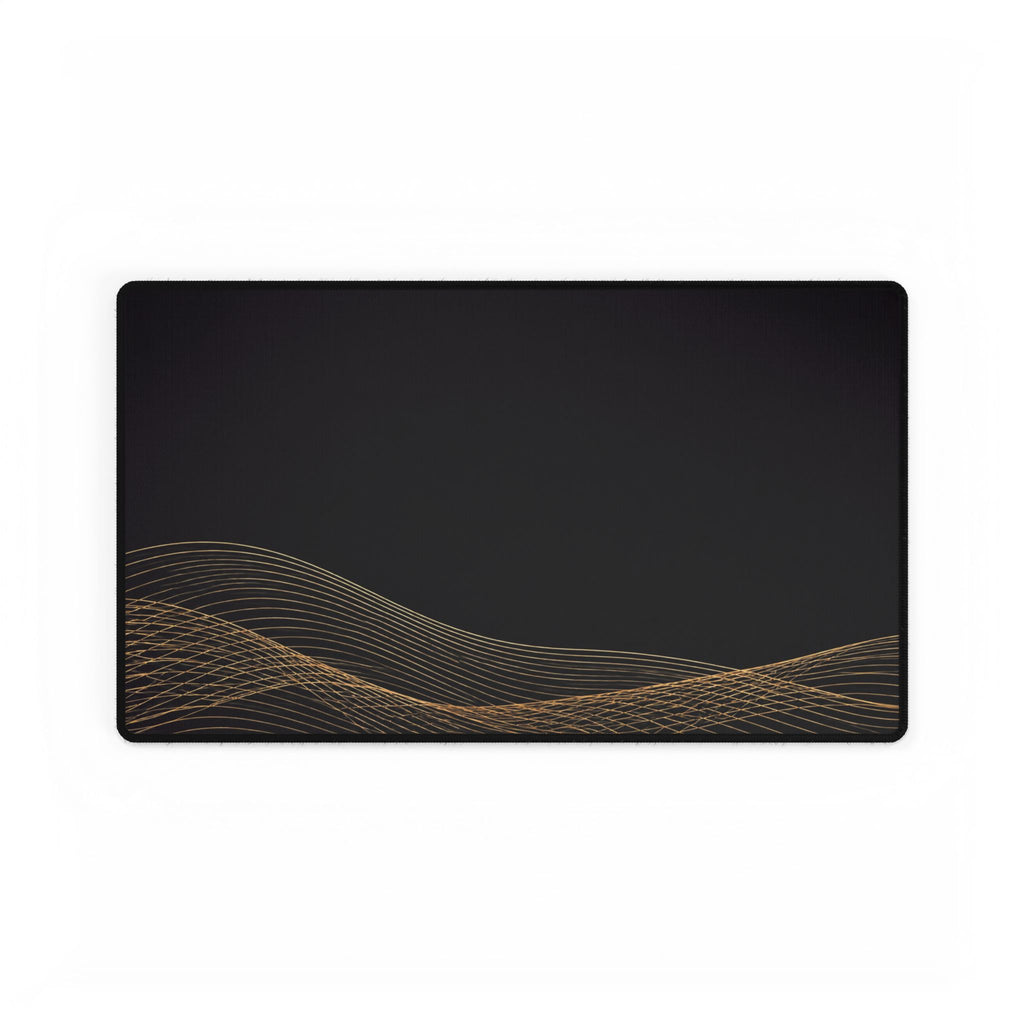 Printify preview: Obsidian Interference desk mat, 23.6 × 13.8 inches, flat on a white background.