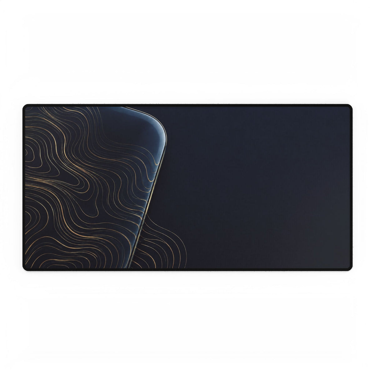 Printify preview: Navy Optic desk mat, 31.5 × 15.5 inches, flat on a white background.