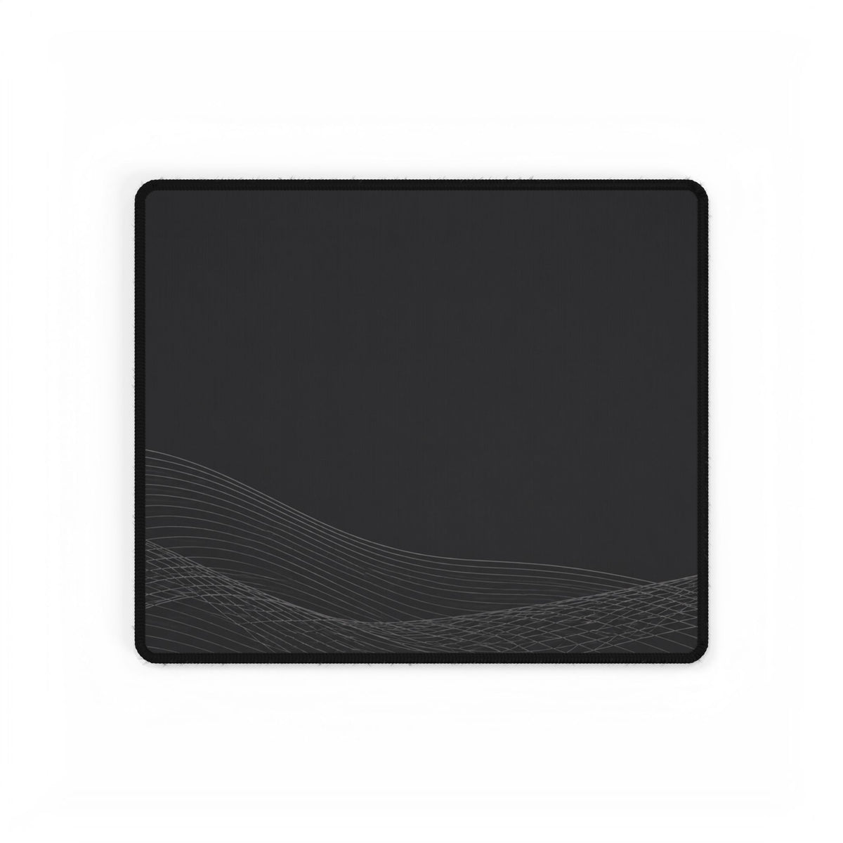 Printify preview: Graphite Interference desk mat, 14.4 × 12.1 inches, flat on a white background.