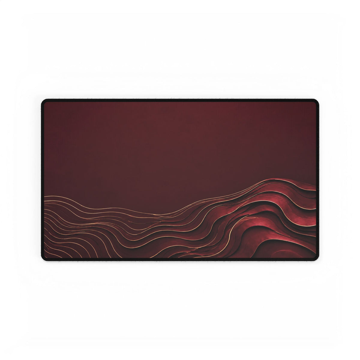 Printify preview: Burgundy Evolution desk mat, 23.6 × 13.8 inches, flat on a white background.