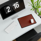 Printify preview: Minimal Terra Ember, 31.5 × 15.5 inches, angled desk view with keyboard and mouse.
