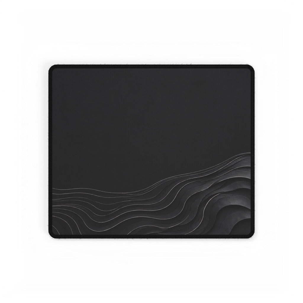 Printify preview: Graphite Evolution desk mat, 14.4 × 12.1 inches, flat on a white background.