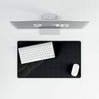 Printify preview: Obsidian Fold, 23.6 × 13.8 inches, overhead desk view with keyboard and mouse.