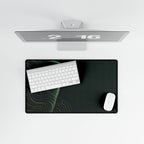 Printify preview: overhead view of Forest Optic, 23.6 × 13.8 inches, with keyboard and mouse.