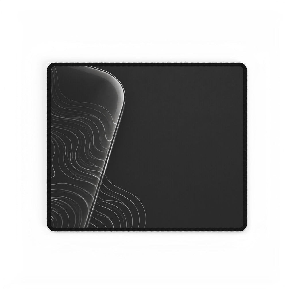 Printify preview: Charcoal Optic desk mat, 14.4 × 12.1 inches, flat on a white background.