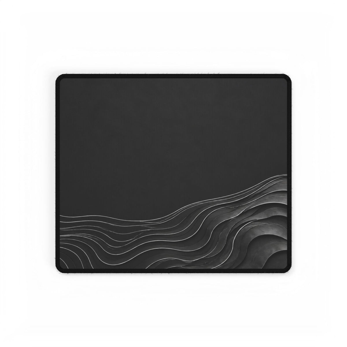 Printify preview: Charcoal Evolution desk mat, 14.4 × 12.1 inches, flat on a white background.