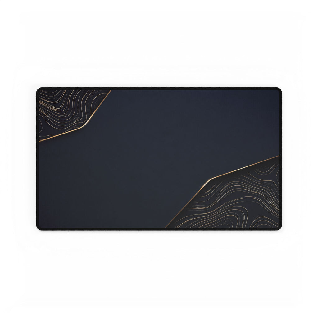 Printify preview: Navy Cutaway desk mat, 23.6 × 13.8 inches, flat on a white background.